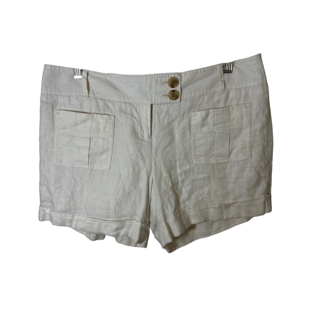 The Limited Women's 10 (34x5) 100% Linen Ivory Cuffed Lined Stylish